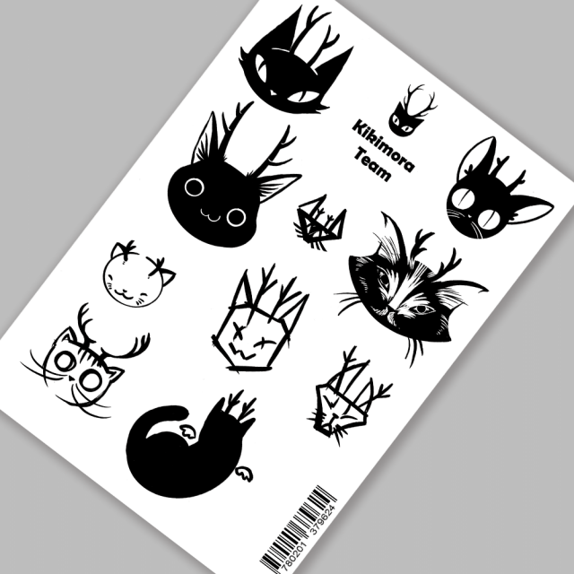 Kikimora Team Kikimora sticker - black and white