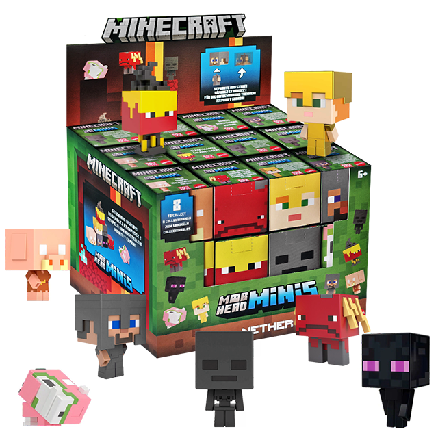 Mattel Figures Minecraft Heads Nether Blindbox Blindbox.eu
